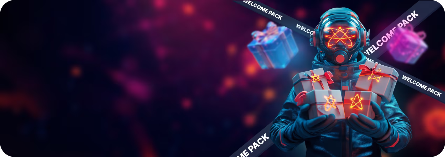 Баннер приветственного пакета Atom Casino (атом казино) - атом казино